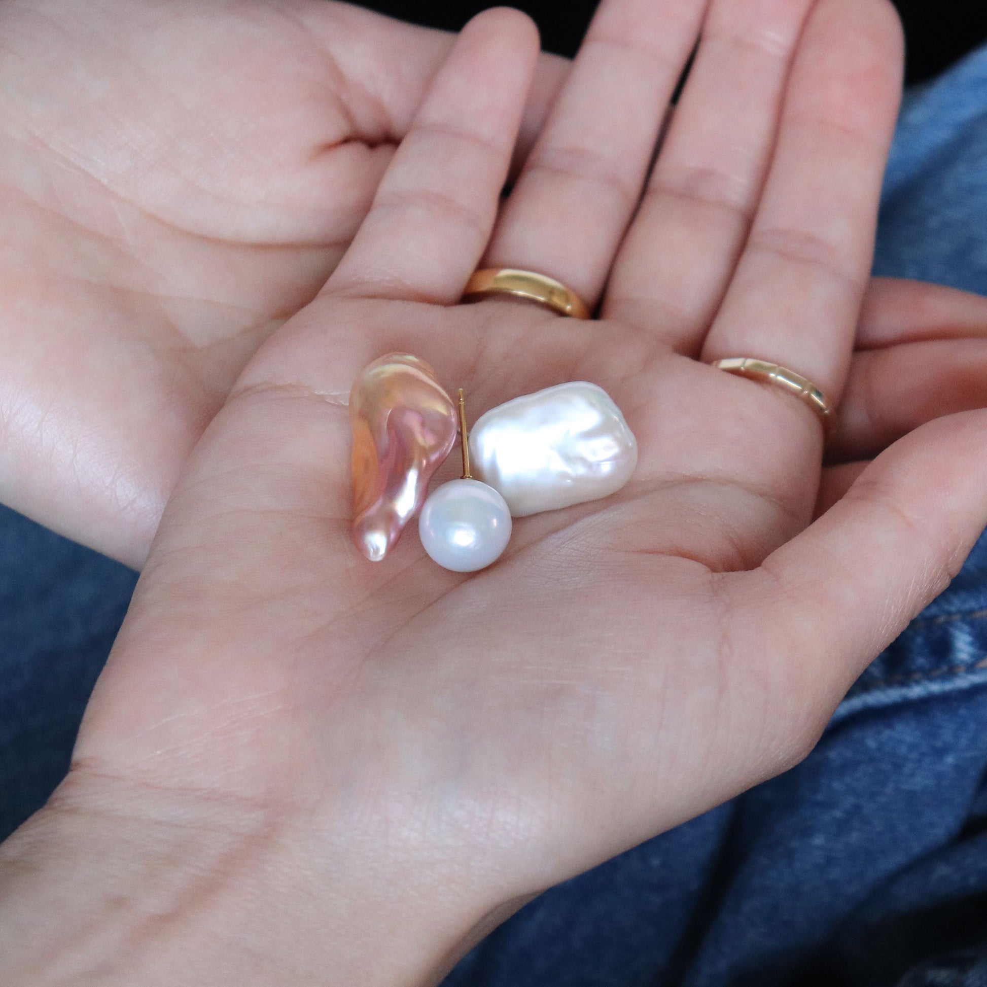 2024.06.08-Baroque white pearl earrings バロックホワイトパールK18ピアス-4