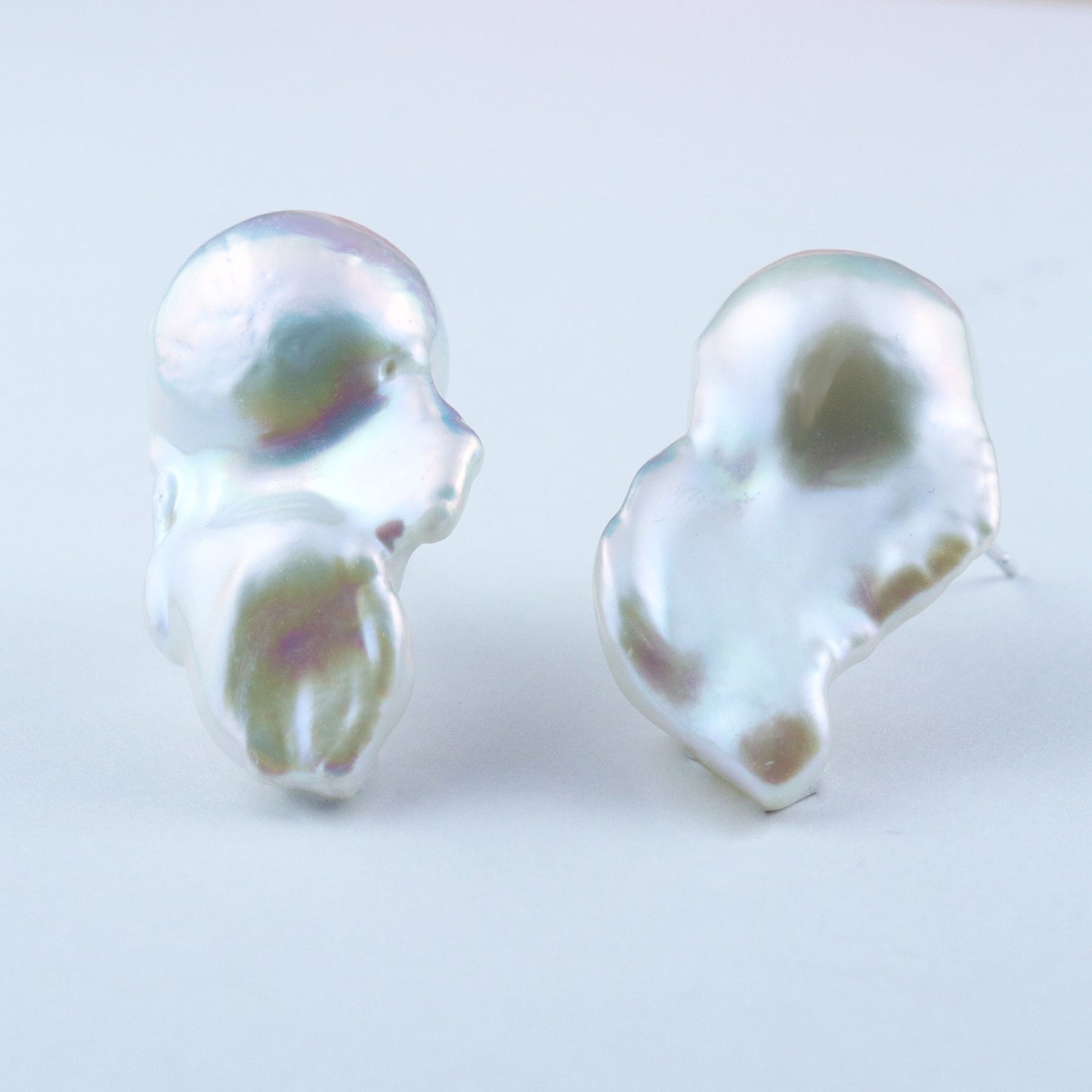 Big wing baroque pearl earrings